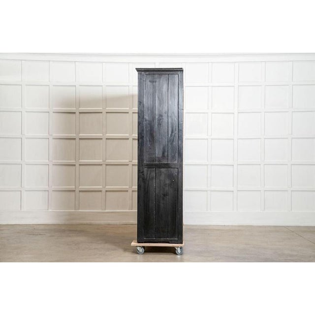Brown Large Antique English Ebonised Glazed Housekeepers Cabinet, 1880 For Sale - Image 8 of 18