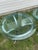 Mid-Century Modern Pair of Vintage French Glass, Steel and Brass Round Side Tables Attributed to Maison Jansen For Sale - Image 3 of 7