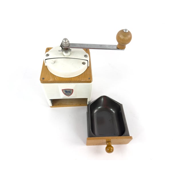 Vintage French Peugeot Frères Coffee Grinder With Original Box – Mid-20th Century For Sale - Image 6 of 16
