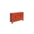 Abstract Oriental Distressed Brick Orange Red Lacquer Low Table Tv Console Cabinet For Sale - Image 3 of 6