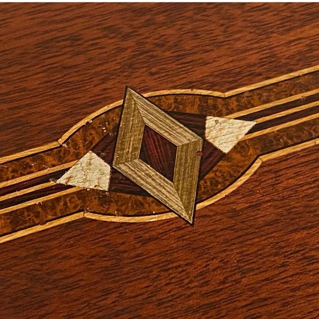 1930s Art Deco Wooden Inlay Box Cigar Box Jewelry Box Americana Ny Nj Dugan Brothers Bakery For Sale - Image 10 of 11