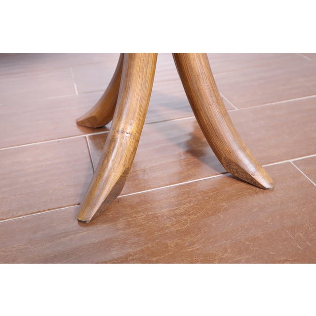 Wood Vintage Pair Bent Rattan Occasional Side Table Boho Bohemian Tiki Eclectic 60's 70's Ficks Reed Style For Sale - Image 7 of 9