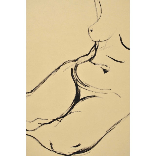 Albert Goltjakov, Nude Act, 1960s, Ink on Paper For Sale - Image 4 of 4