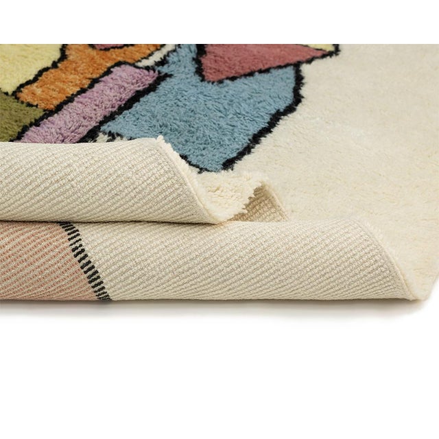 Blue Hand-Knotted Wool Rug by Azele Studio For Sale - Image 8 of 11