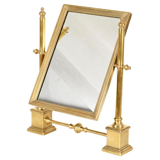 Gio Ponti Italian Adjustable Vanity Mirror in Brass by Gio Ponti, 1950s For Sale - Image 4 of 15