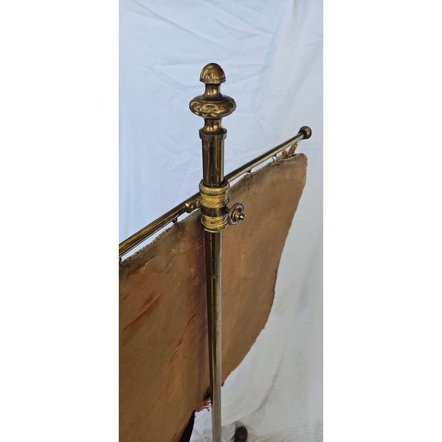 Antique Regency English Walnut Beaded Tapestry Pole Stand For Sale In Chicago - Image 6 of 12