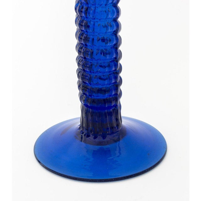 Murano Blue Art Glass Two-Handled Objects, 3 For Sale - Image 10 of 11