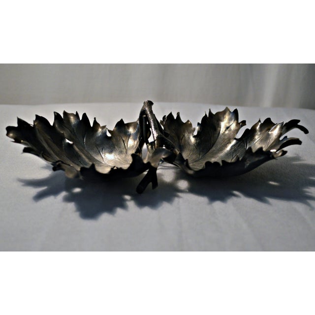 Silver Vintage Olive Double Serving Bowl For Sale - Image 8 of 8