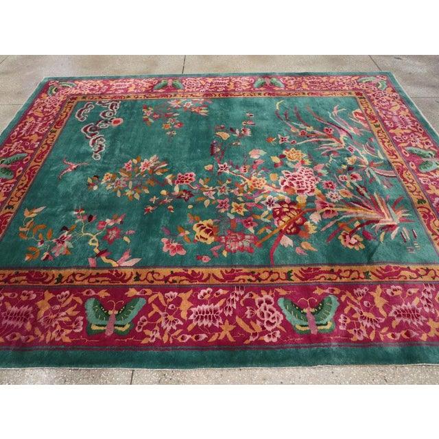 Galerie Shabab Collection Mid-20th Century Chinese Art Deco Small Room Size Carpet For Sale - Image 4 of 8