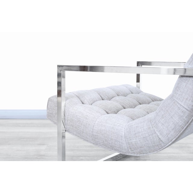 Mid-Century Modern Chrome Lounge Chairs Attributed to Milo Baughman For Sale - Image 12 of 13