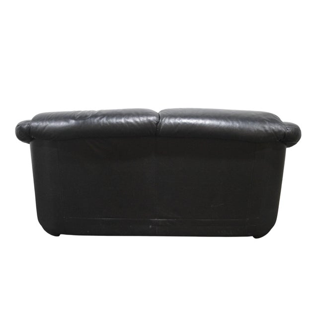 Italian Modernist Italian Leather Loveseat For Sale - Image 3 of 7