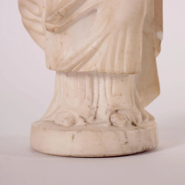 Sculpture of a Roman Matron in White Marble, Italy, 19th Century For Sale - Image 6 of 11