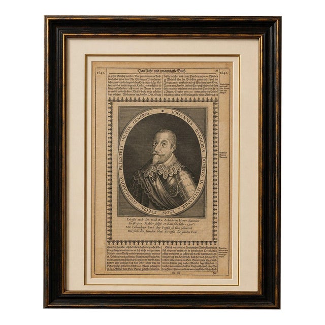 Johann Banér, Swedish General of the Thirty Years War, 1640, Engraving For Sale