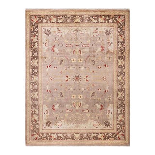 Eclectic, One-of-a-Kind Hand-Knotted Area Rug in Beige, 9' 4" x 12' 2" For Sale