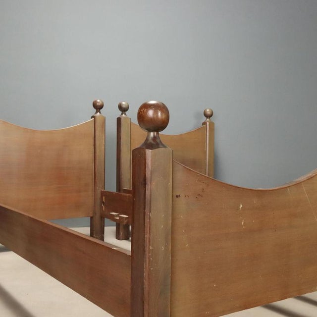 Vintage Single Beds in the style of L. Caccia Dominioni, 1960s For Sale - Image 4 of 8