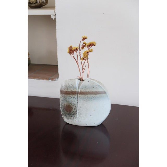 Modernist Pebble Vase with Abstract Decor in Porcelain from Virebent, France, 1970s For Sale - Image 9 of 12