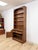 Handmade Pine Walnut Tone Bookcase Desk Drawers Cabinet Antique Style For Sale - Image 9 of 16
