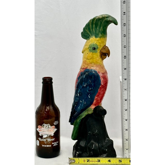 This Really is a Great Looking, Quite Rare & Unusual Large Size Antique Cast Iron Figurative Cockatoo - Parrot Doorstop....