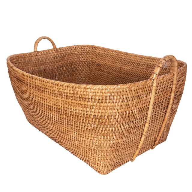 Artifacts Saboga Home Everything Basket with Hoop Handles in Honey Brown - 31" For Sale - Image 4 of 9