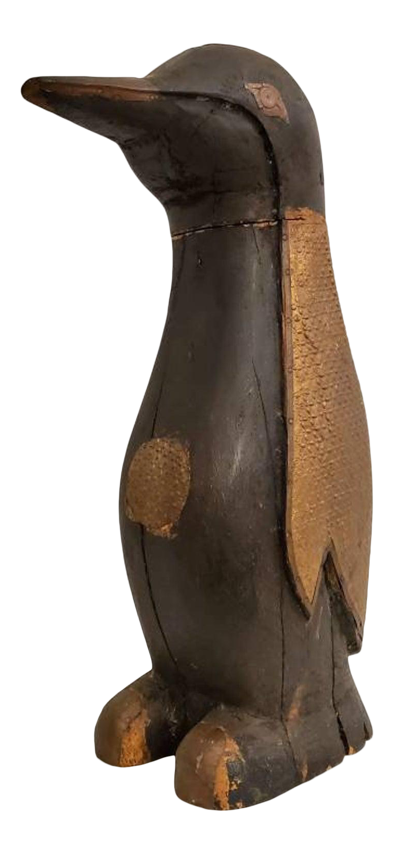 Hand Carved Penguin Vintage Hand Carved Wooden Penguin Hand Painted Wooden Penguin Collectibles Art Collectibles Ichigenn Nishifunabashi Com