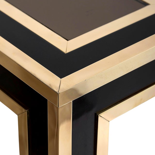 Mid-Century Modern Italian Wood and Glass Console Table, 1970 For Sale - Image 6 of 7