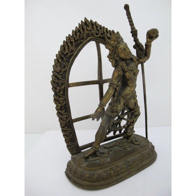 Tibetan Buddhist Brass Vajrayogini Wisdom & Energy Deity Goddess India Statue For Sale - Image 4 of 11