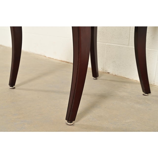 Barbara Barry for Baker Furniture Modern Regency Mahogany Side Chairs or Dining Chairs, Pair For Sale - Image 9 of 14
