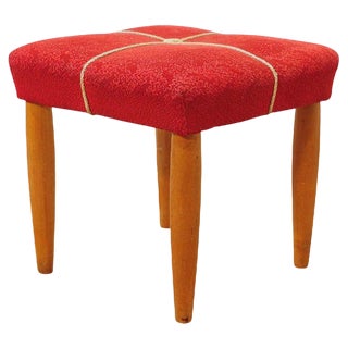 Mid-Century Czechoslovakian Upholstered Stool by Uluv, 1960s For Sale