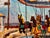 Rustic Henry Emil Salloch Original Watercolor on Paper Seaside Boardwalk Carousel in the Evening, 1945. For Sale - Image 3 of 8