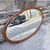 Wood Oval Wall Mirror in Mahogany For Sale - Image 7 of 8