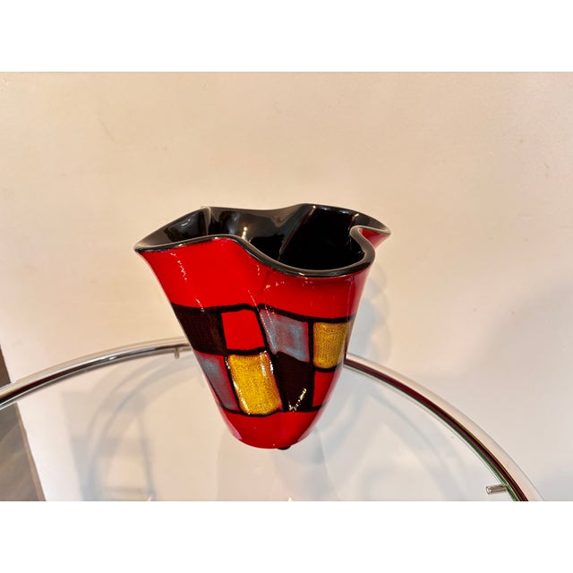 Modern Checkered Ceramic Vase from Elchinger, France, 1950s For Sale - Image 3 of 7