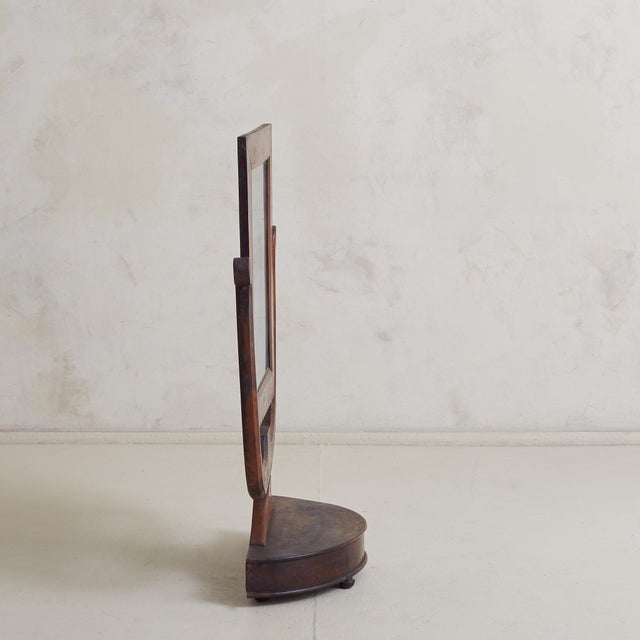 19th Century Antique Walnut Vanity Mirror, Italy 19th Century For Sale - Image 5 of 12