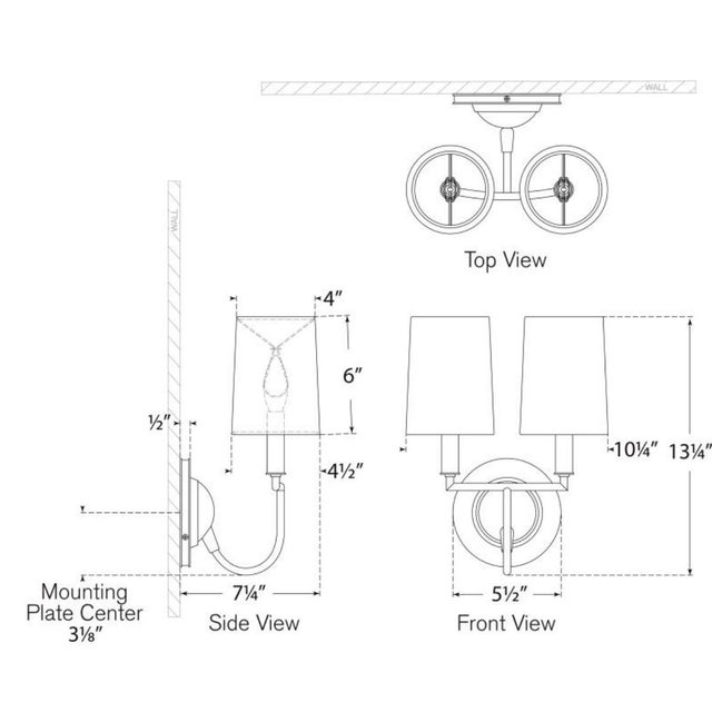 Thomas O'Brien for Visual Comfort Signature Elkins Double Sconce in Polished Nickel with Linen Shades For Sale - Image 10 of 10