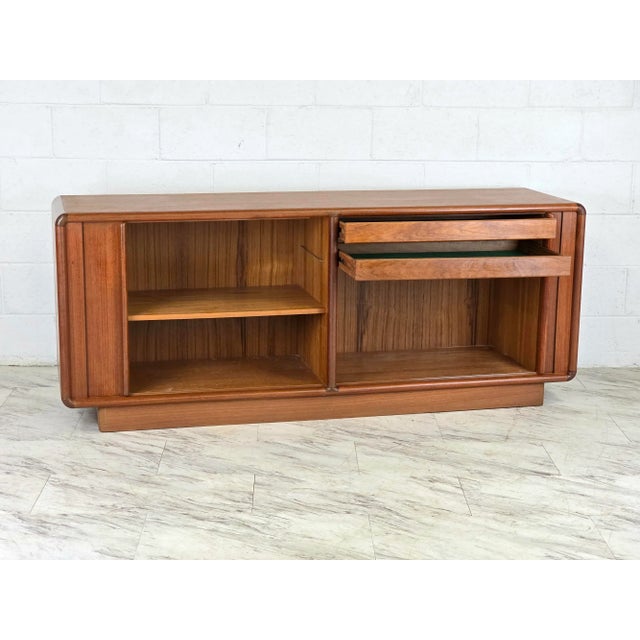 1960s Danish Teak Tambour Door Credenza by Kibaek Møbelfabrik For Sale - Image 10 of 11