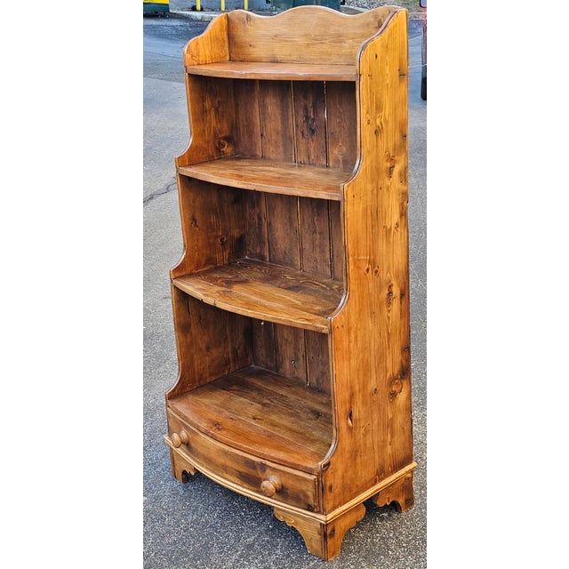 Wood American Primitive Waterfall Rustic Pine Bookcase For Sale - Image 7 of 14