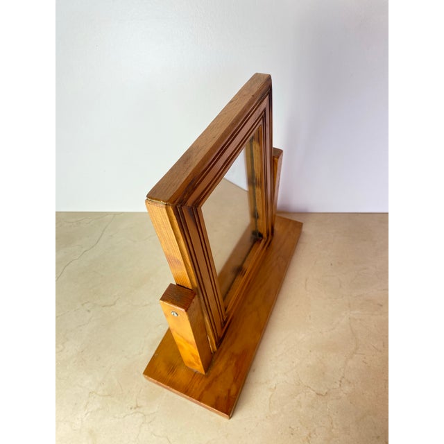 Vintage Handmade Carved Pine Tabletop Picture Frame on Stand, Rustic Folk Art Photo Display For Sale In Seattle - Image 6 of 11