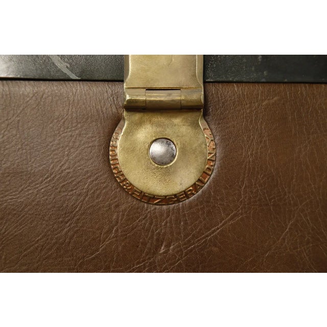 Animal Skin Restored Crouch & Fitzgerald Leather Trunk, C 1920s, Signed For Sale - Image 7 of 18