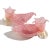 Priced per item (4 available as shown). Beautiful vintage Murano hand blown, pink and gold flecks Italian art glass leaf...