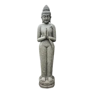 Standing Green Stone Garden Buddha Statue