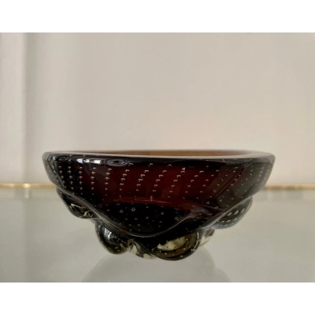 Murano Vintage Murano Bullicante Bubble Glass Bowl For Sale - Image 4 of 5