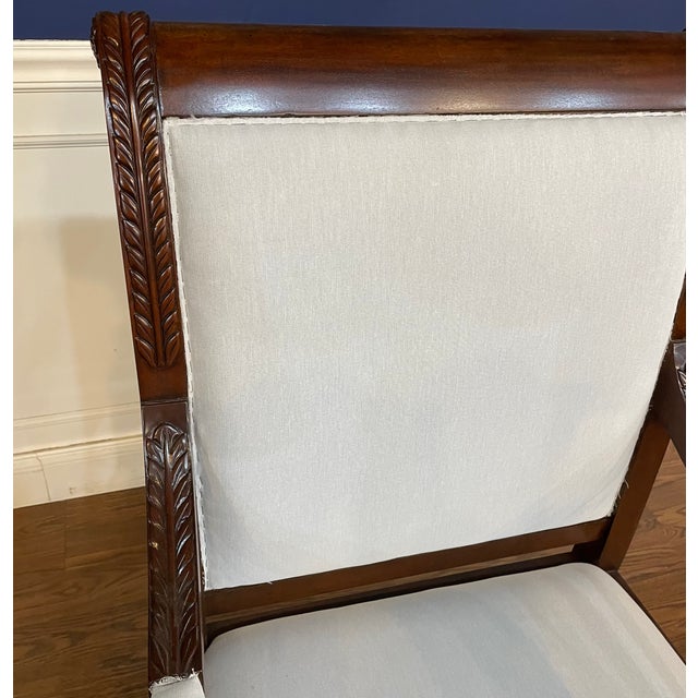 Set of Eight Newport Dining Chairs With Base Muslin Fabric - Showroom Samples For Sale - Image 11 of 18