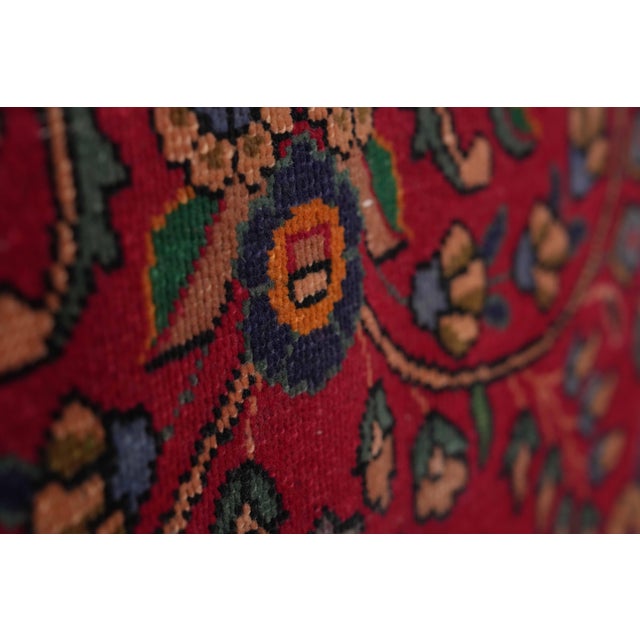 Persian 1970s Vintage Persian Handmade Wool 10x13 Red Area Rug For Sale - Image 3 of 11
