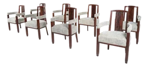 Art Deco Style Armchairs, Set of 8