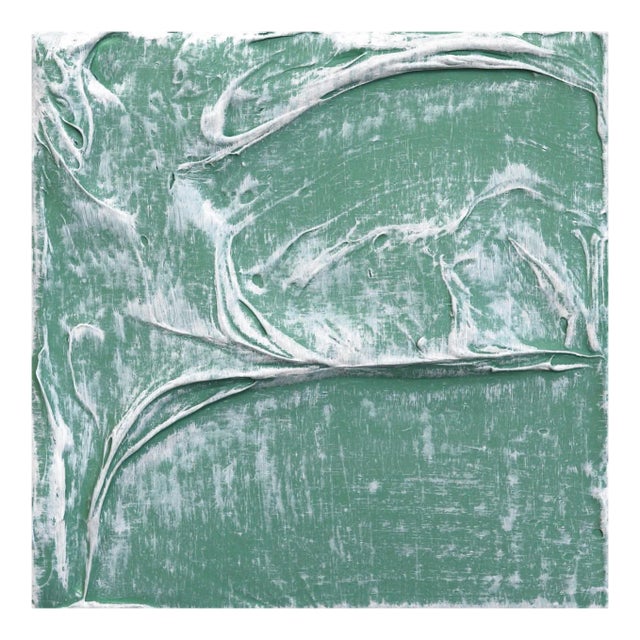 Forces of Nature 19 - Original Textural Green Artwork by Len Klikunas For Sale