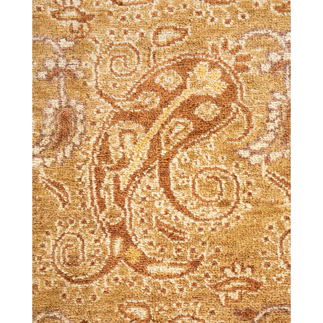 Traditional Eclectic, One-of-a-Kind Hand-Knotted Area Rug - Yellow, 6' 1" x 8' 8" For Sale - Image 3 of 8