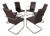 Leather Cantilever Dining Chairs by Karl Friedrich Förster for KFF, 1990s, Set of 6 For Sale