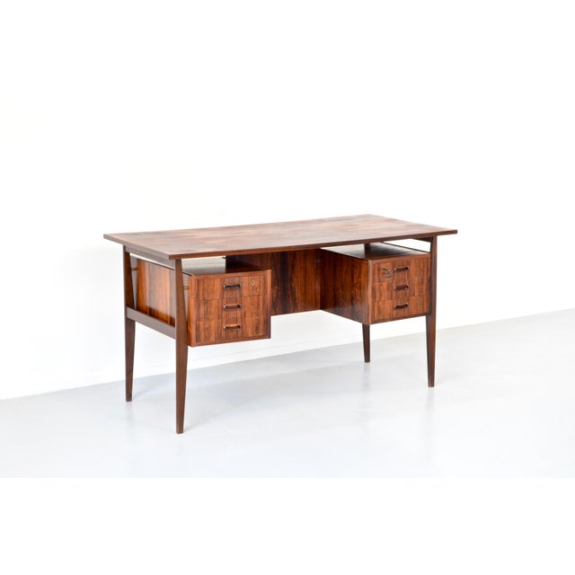 Mid-Century Modern Danish Executive Desk in Teak For Sale - Image 9 of 13