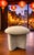 Wood Dev Crushed Velvet Stool For Sale - Image 7 of 8