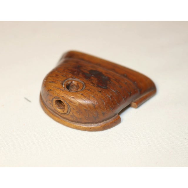 Rare Antique Handmade 1800's Japanese Foo Dogs Boxwood Inro Netsuke Carved Wood For Sale - Image 4 of 9