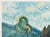 This is a tranquil abstract impressionist landscape of trees and high meadow expressed with playful strokes of green,...
